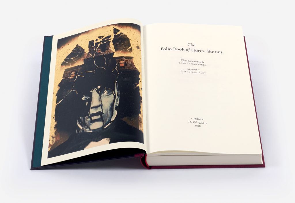 An open page spread of The Folio Book of Horror Stories