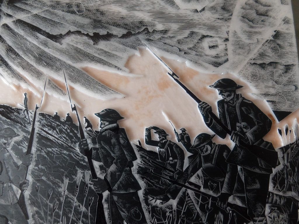 Detail from Wilfred Owen engravings by Neil Bousfield